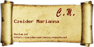 Czeider Marianna névjegykártya
